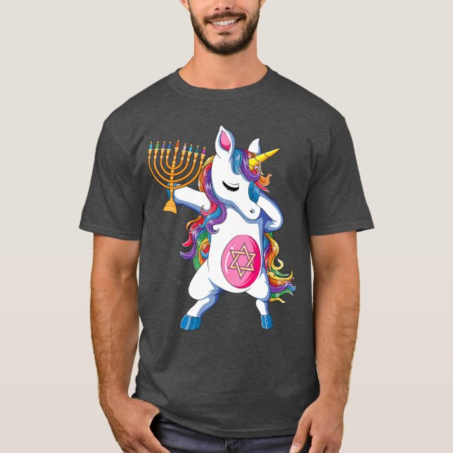 Jewnicorn Funny Hanukkah Unicorn Gift Girl Women T-Shirt (Front)