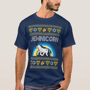 Jewnicorn Ugly Hanukkah Funny Jewish Unicorn Chanu T-Shirt
