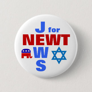 Jews for Newt 6 Cm Round Badge