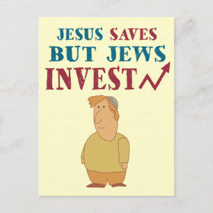 Jews Invest - Jewish finance humour Postcard