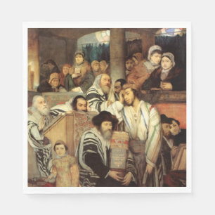Jews Praying in the Synagogue on Yom Kippur Napkin