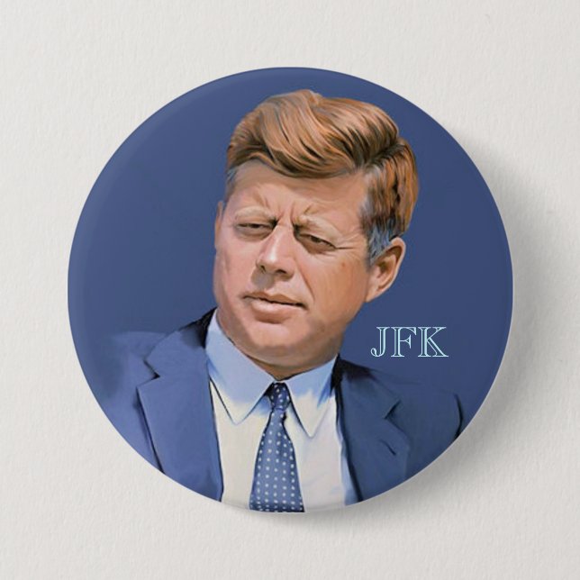 JFK 7.5 CM ROUND BADGE (Front)