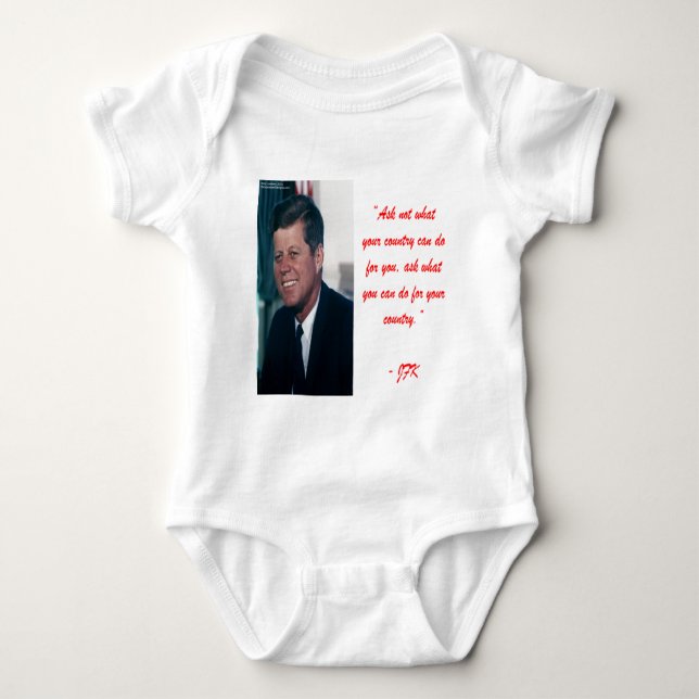 JFK & Ask Not Quote Baby Bodysuit (Front)