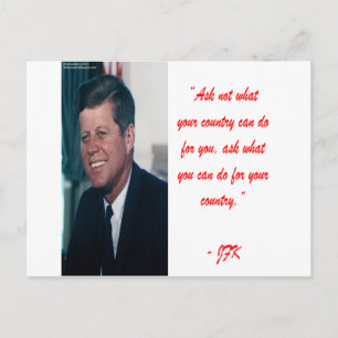 JFK & Ask Not Quote Postcard