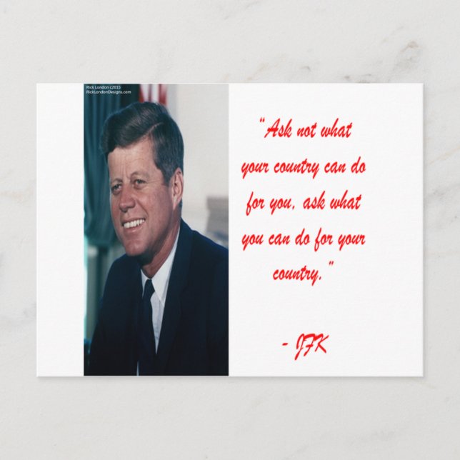 JFK & Ask Not Quote Postcard (Front)