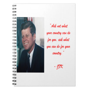 JFK & Ask Not Quote Spiral Notebook