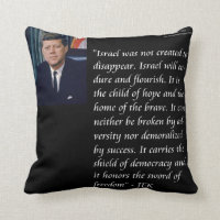 JFK & Famous Quote On Israel Cotton Pillow