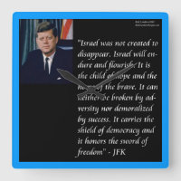 JFK & Famous Quote On Israel Wall Clock