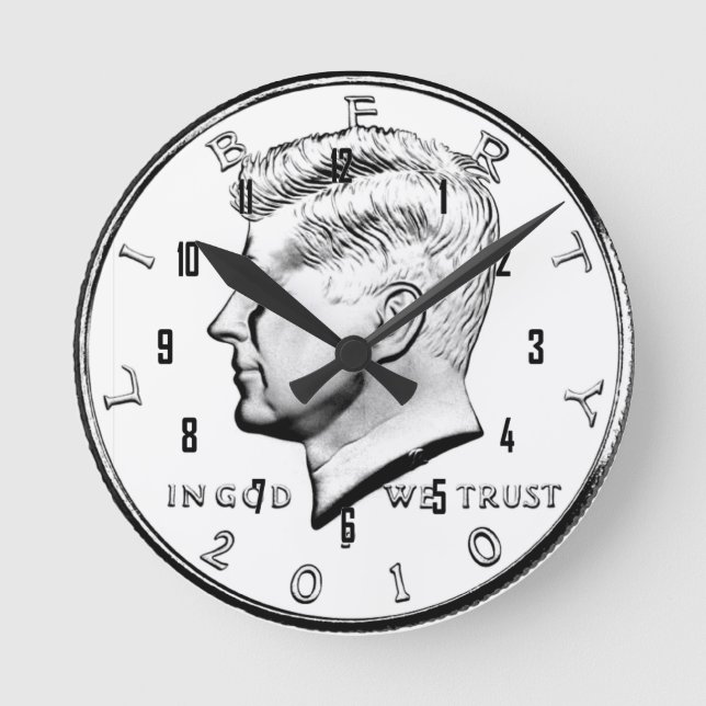 JFK HALF DOLLAR ROUND CLOCK (Front)