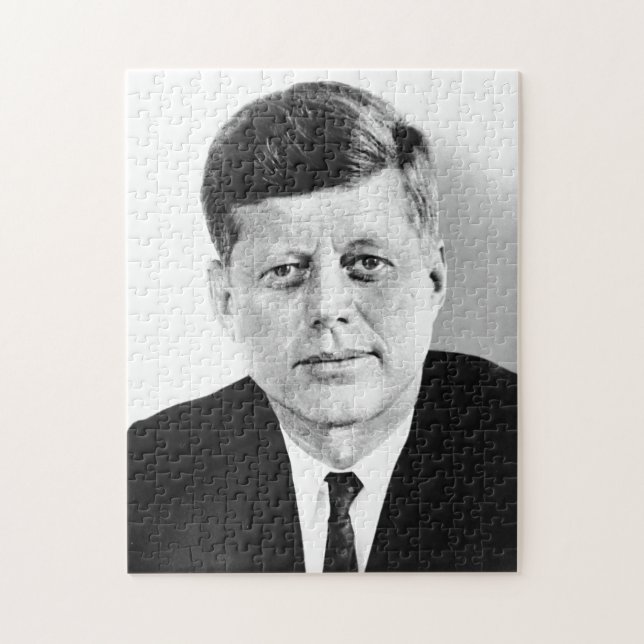 JFK John F. Kennedy Black & White Jigsaw Puzzle (Vertical)