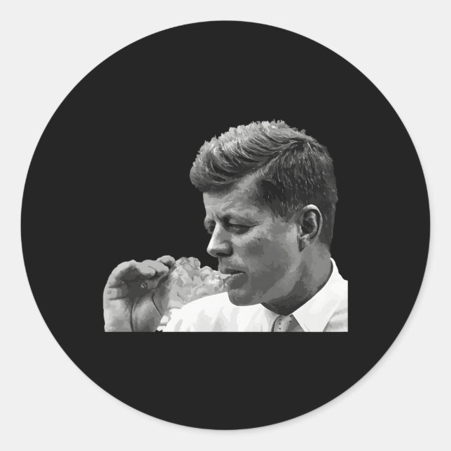 Jfk John F Kennedy Cigar Smoking Smoker Classic Round Sticker (Front)