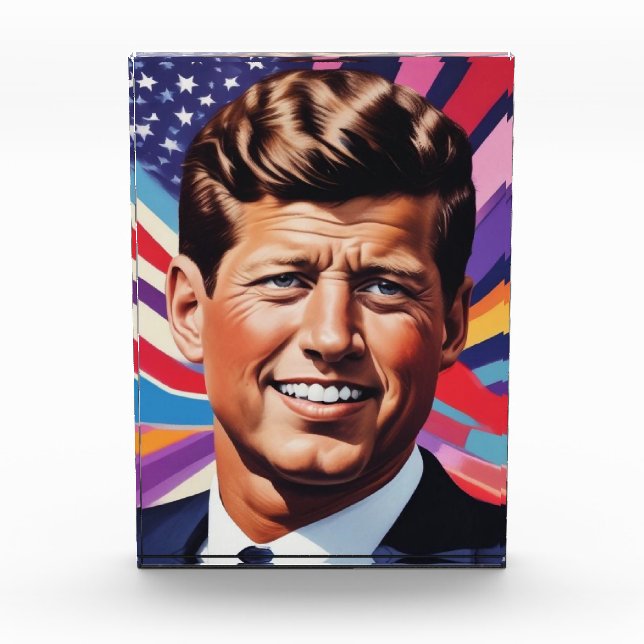 JFK John F. Kennedy Motivational Inspiration Photo Block (Front)