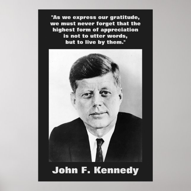 JFK John F. Kennedy Quote Motivational Inspiration Poster (Front)