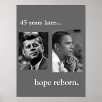 JFK / OBAMA POSTER - HOPE REBORN