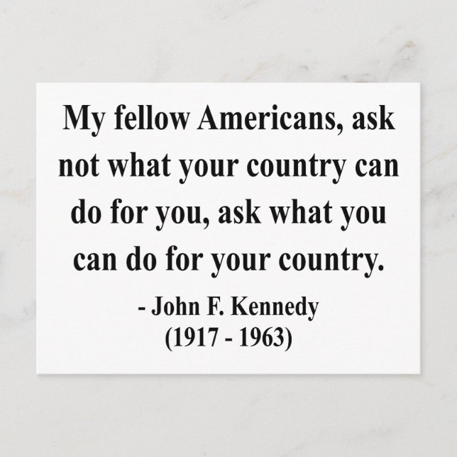 JFK Quote 3a Postcard (Front)