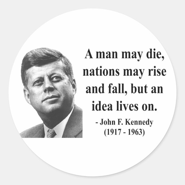 JFK Quote 4b Classic Round Sticker (Front)