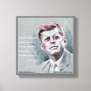 JFK & Quote Canvas Print