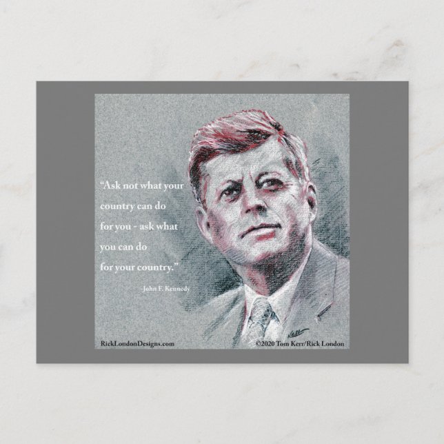JFK & Quote Postcard (Front)
