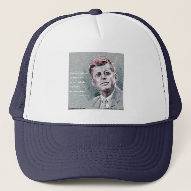 JFK & Quote Trucker Hat (Front)