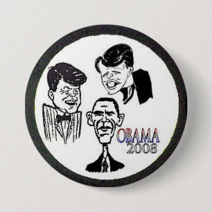 JFK/RFK/BHO Caricature Button