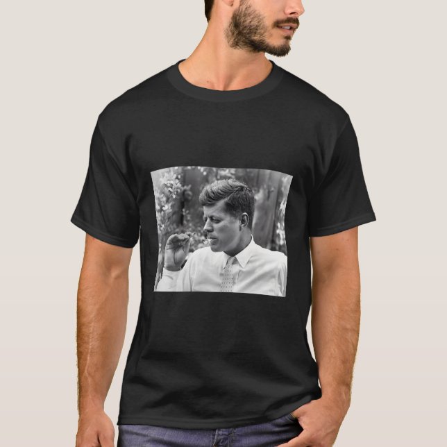 Jfk Smoking Cigar T-Shirt (Front)