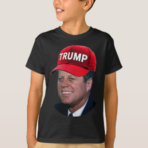 Jfk Wearing Trump Hat Funny John F Kennedy Meme Gr T-Shirt