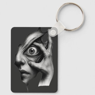 JH Cyberpunk Aesthetic T-Shirt - Futuristic Neon T Key Ring