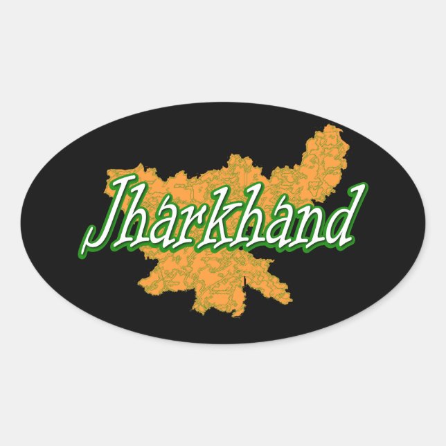 Jharkhand Oval Sticker (Front)