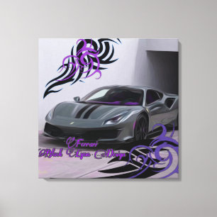 Jhgf oil Black Lyon design Canvas Print