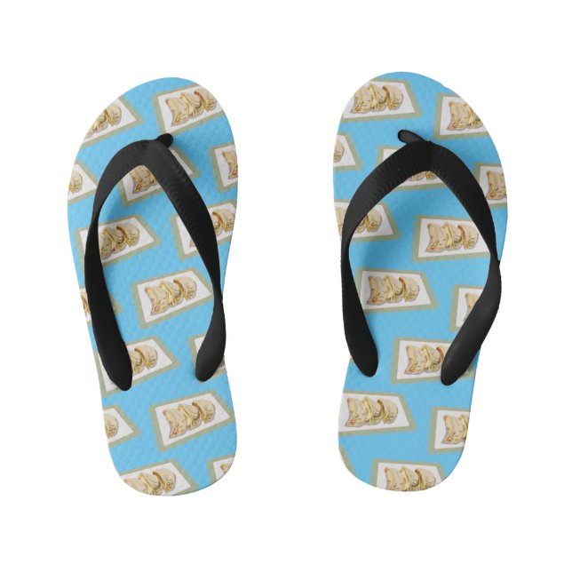 Jiaozi / Chinese dumplings cartoon illustration Kid's Jandals (Footbed)