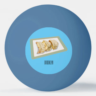 Jiaozi / Chinese dumplings cartoon illustration Ping Pong Ball