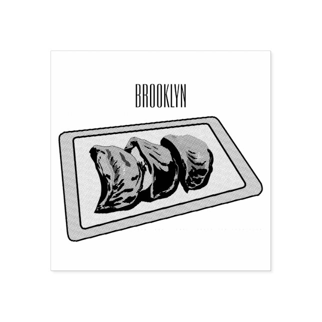 Jiaozi / Chinese dumplings cartoon illustration Rubber Stamp (Imprint)