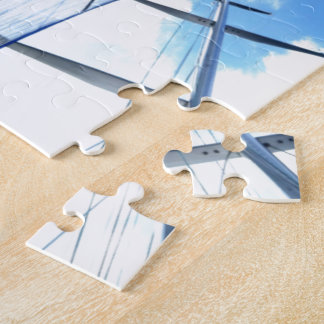 Jib Sail and Blue Sky Sailing Jigsaw Puzzle