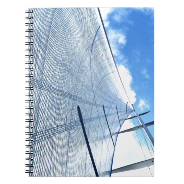 Jib Sail and Blue Sky Sailing Spiral Notebook (Front)