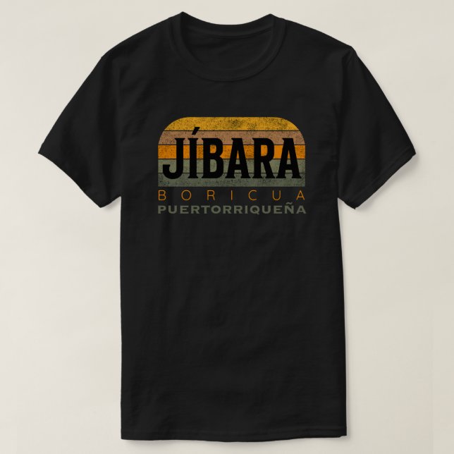 Jibara Boricua Puertorriqueña T-Shirt (Design Front)