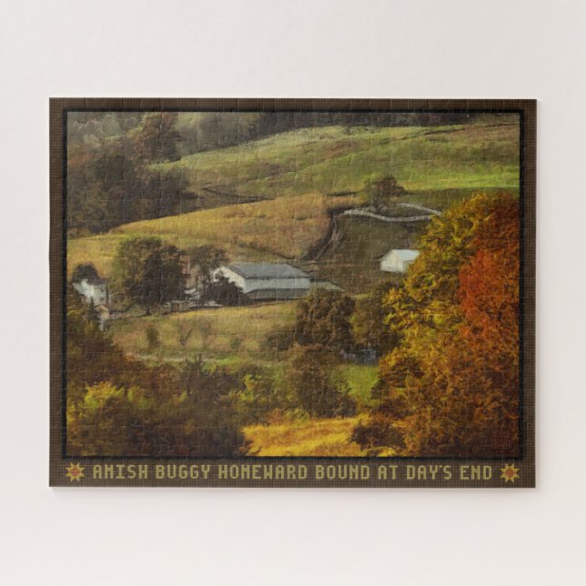 Jigsaw Amish Buggy Homeward Bound At Day’s End Jigsaw Puzzle (Horizontal)