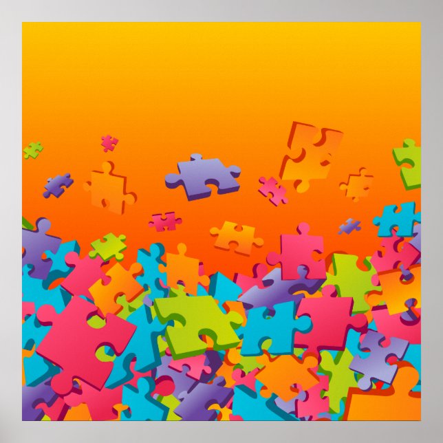 Jigsaw cartoon pattern poster (Front)