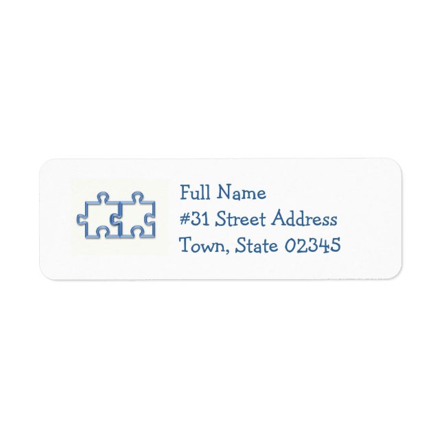 Jigsaw Cutout Return Address Label (Front)