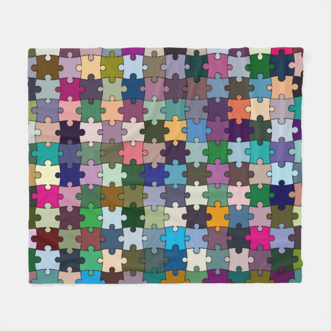 Jigsaw Fleece Blanket (Front (Horizontal))