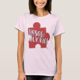 Jigsaw Junkie Funny Puzzle Hobby Logo T-Shirt