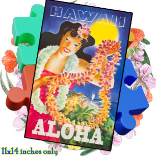 JIGSAW PUZZLE 11x14 - Vintage Hawaii Travel
