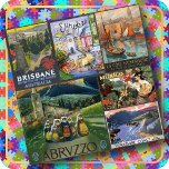 JIGSAW PUZZLE - 6 Vintage World Travel Posters<br><div class="desc">A large 20 inch square Jigsaw Puzzle combining 6 Vintage World Travel Poster images into one large image collage. ►This puzzle is available only in the 20x20 inch size with 676 pieces. ►►The white background colour which appears as the separator between images is the only part of the image you...</div>