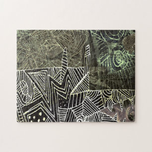 jigsaw puzzle "Abstract with the wolf"