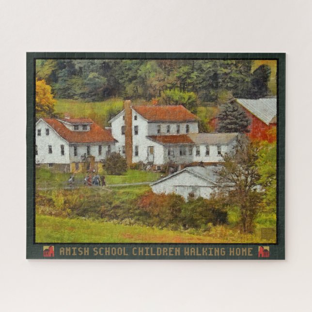 Jigsaw Puzzle Amish School Children Walking Home (Horizontal)