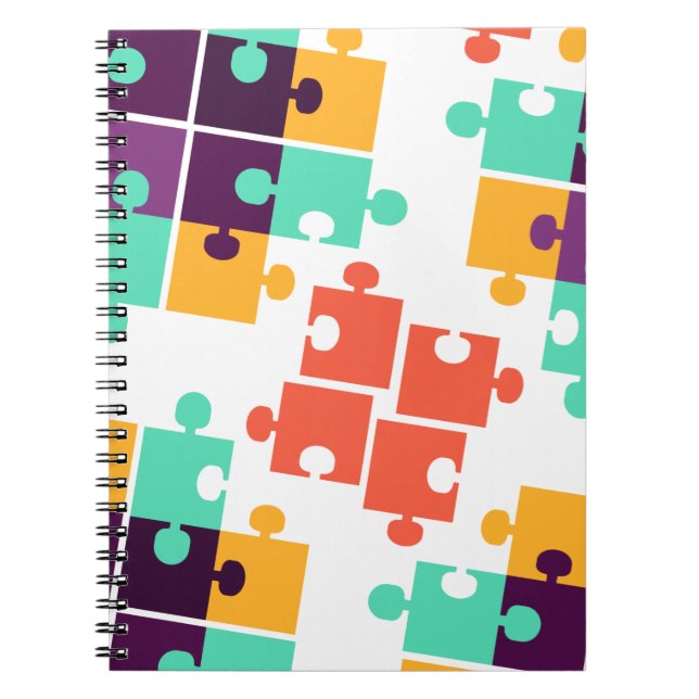 Jigsaw Puzzle Autism Pattern Gift Cute Summer Notebook (Front)