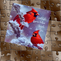 Jigsaw Puzzle Cardinals Appear When Angels Near