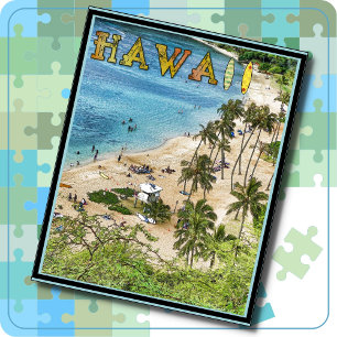 JIGSAW PUZZLE - Colourful Hawaii Travel Poster