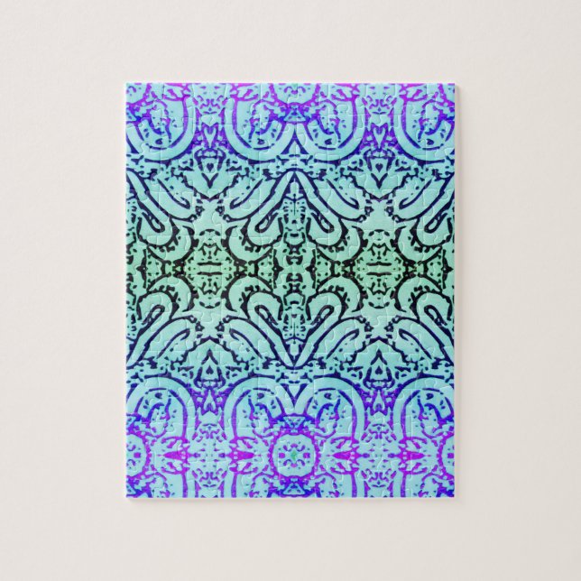 Jigsaw Puzzle - Cool-Coloured Abstract  (Vertical)