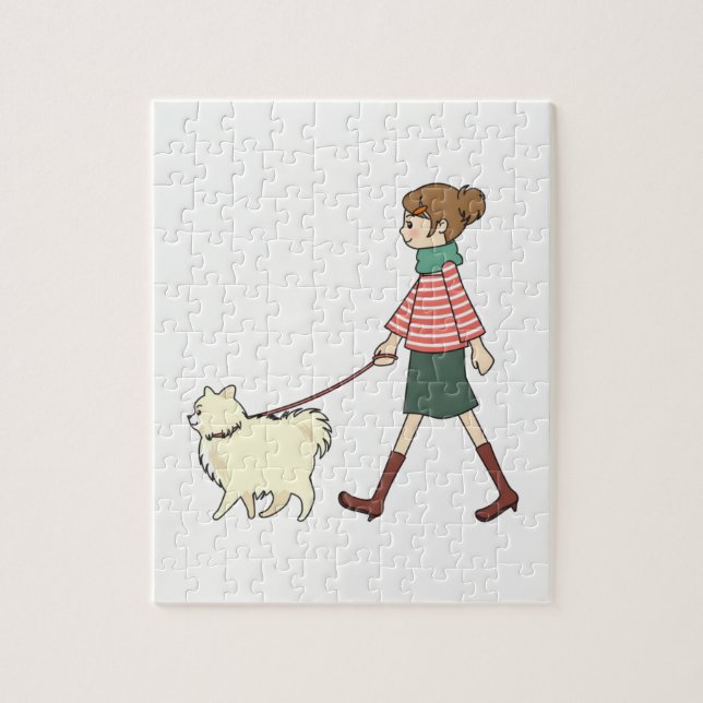 Jigsaw Puzzle Dog Walker (Vertical)