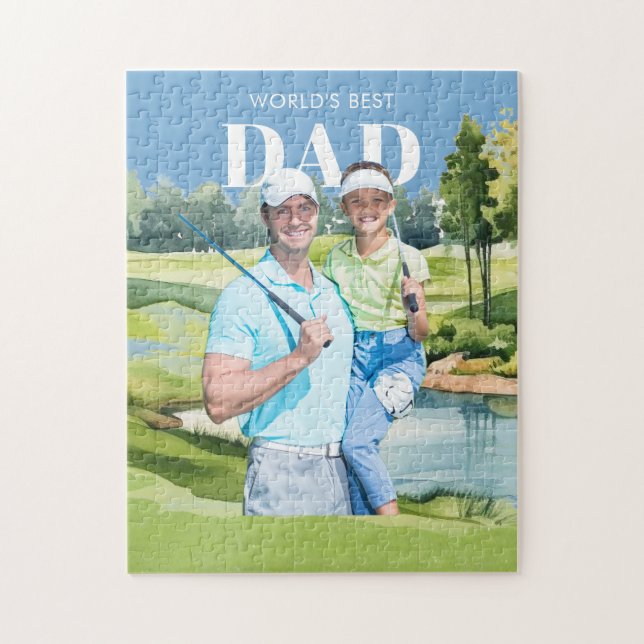 JIGSAW PUZZLE Greatest Dad Custom Photo Golf Theme (Vertical)